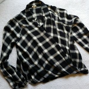 Plaid wrap top
