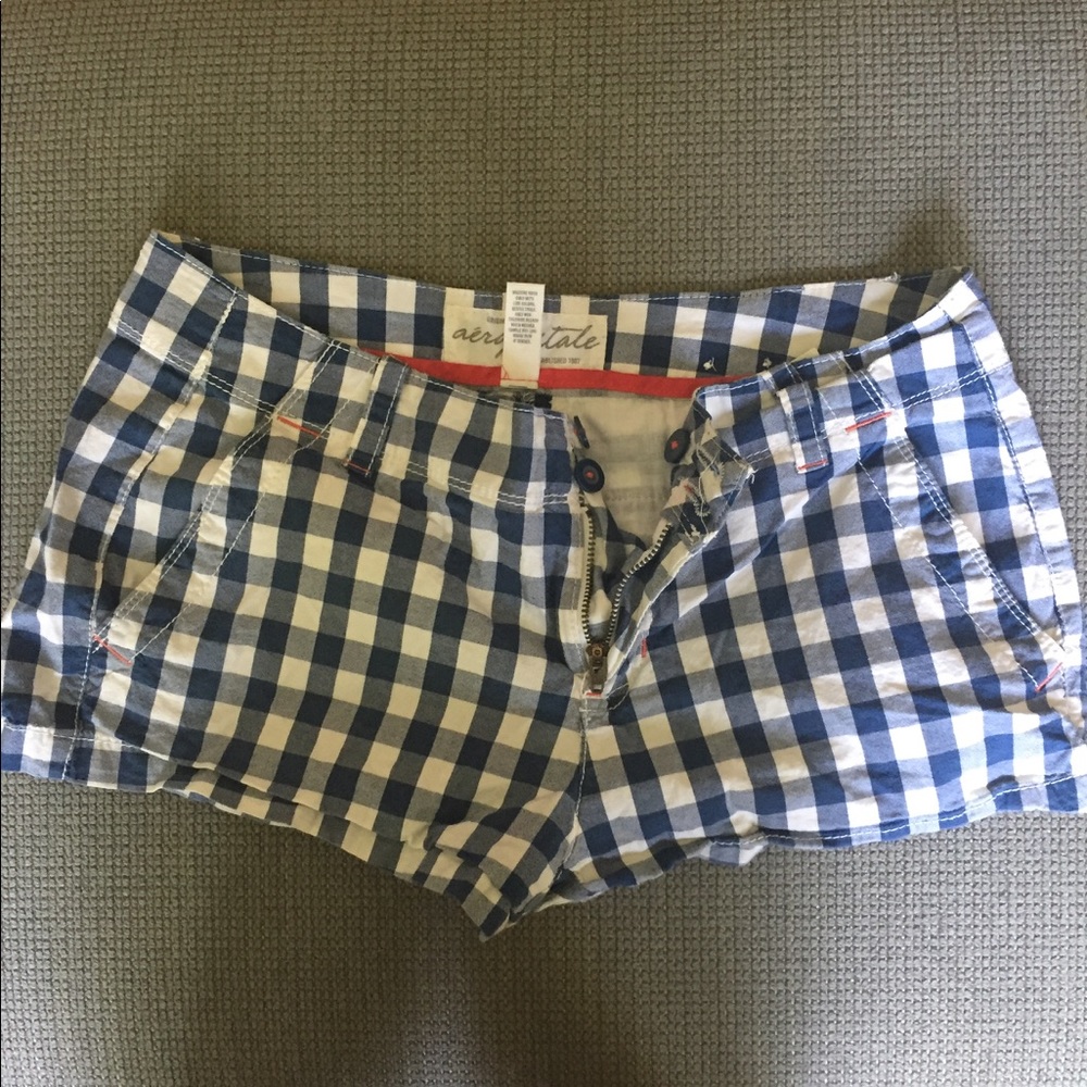Plaid blue shorts