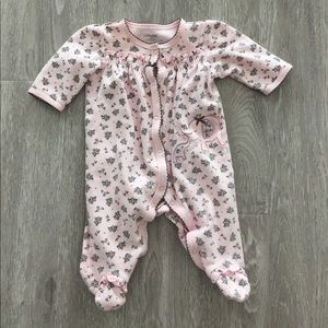 Little Me pink onesie footed pajamas (3m)