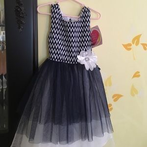 Gorgeous navy blue striped dress for little girls