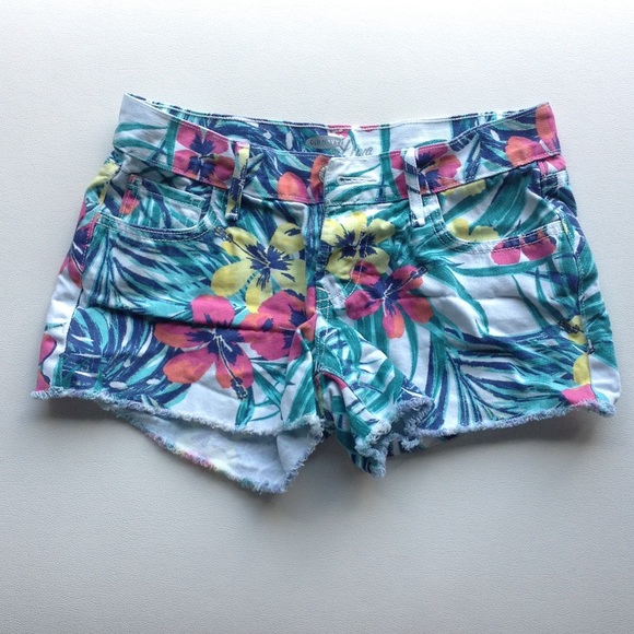 Old Navy tropical pattern Jean shorts - Picture 1 of 4