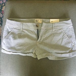 Blue and white pinstripe shorts