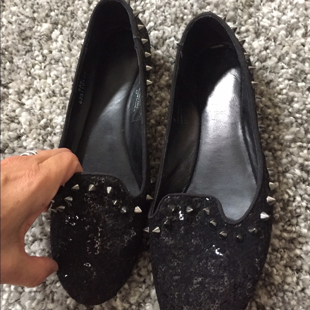 Ash Spiked Sparkle Flats