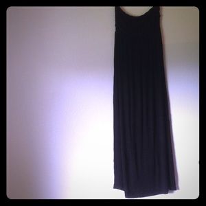 Solid black strapless maxi