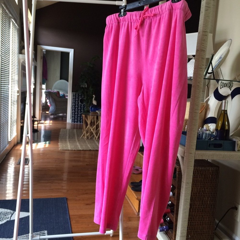 Bright Pink Velour Pants- size 2X