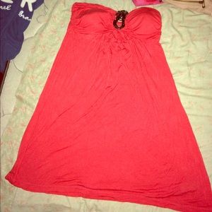 Papaya Strapless Dress