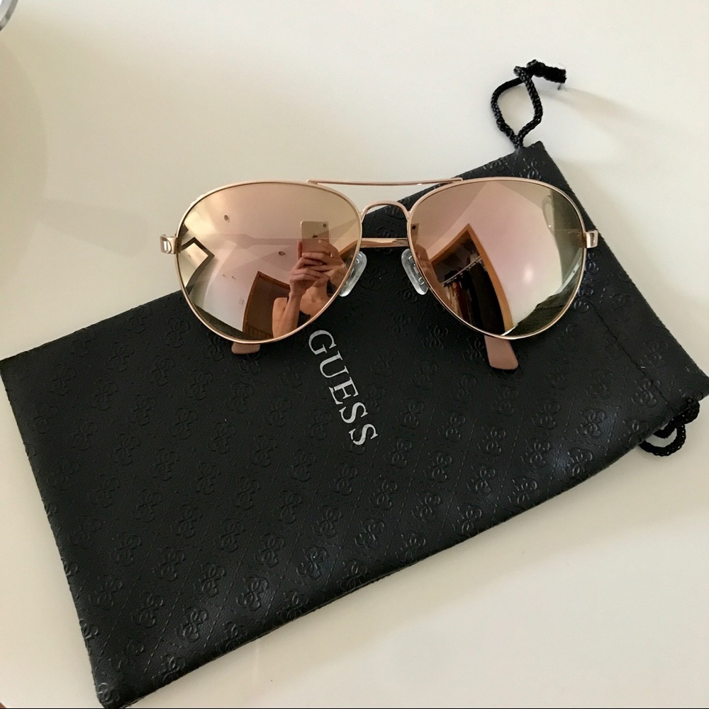 Guess Mirrored Aviator Sunglasses