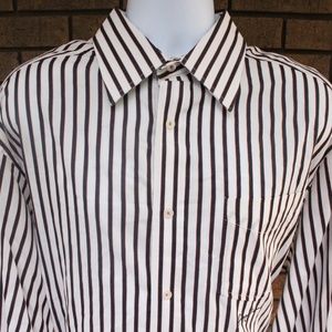 Sean John Black/White Striped Dress Shirt Size XL