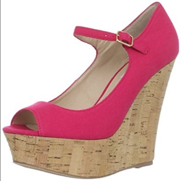 Steve Madden Shoes - STEVE MADDEN Pink Platform Mary Jane Wedge Heels