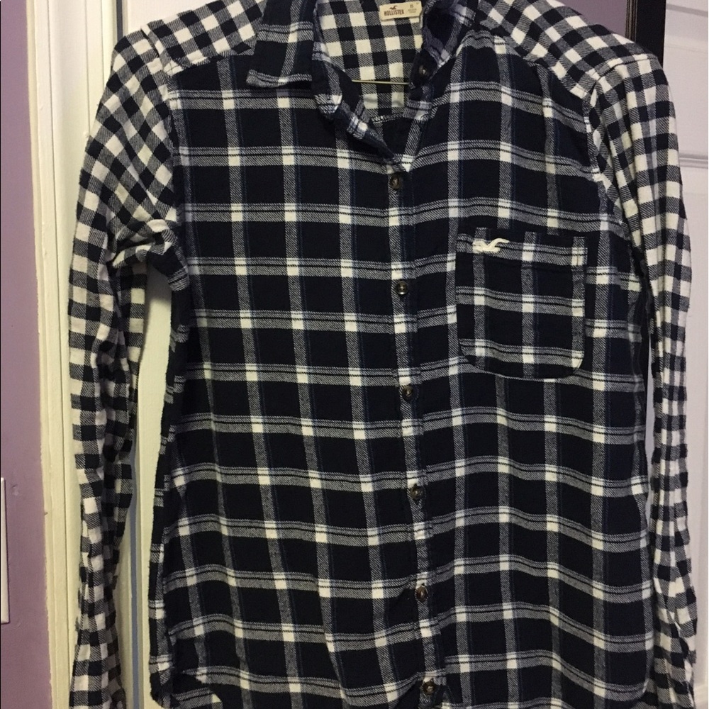 HOLLISTER BLUE PLAID FLANNEL