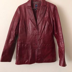Red leather GAP jacket