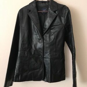 Black GAP leather jacket