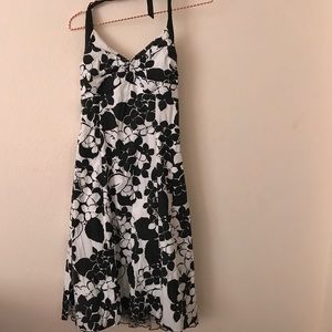 Black and white halter dress