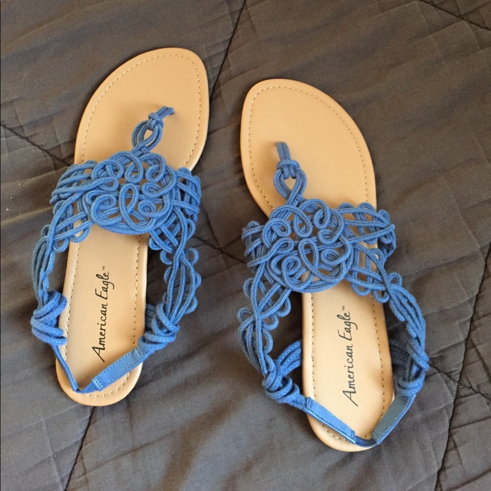 Brand new blue American eagle t strap sandals