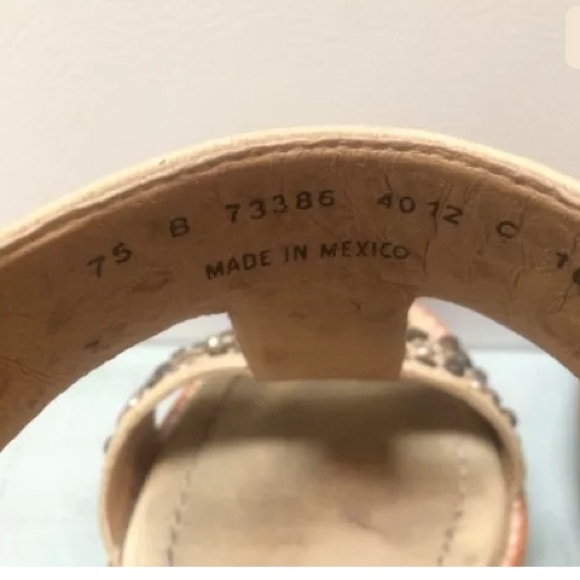 FRYE joy vintage slingback ivory studded high heel - Picture 7 of 7