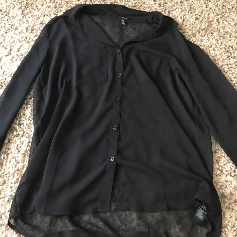 Black see through shirt