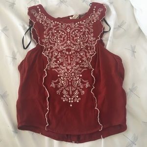 H&M size 4 red crop top