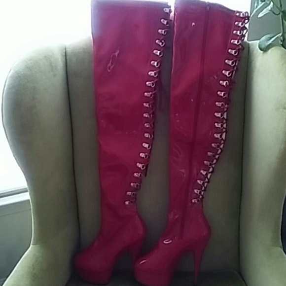 PLEASER Thigh High Boots - Picture 2 of 8