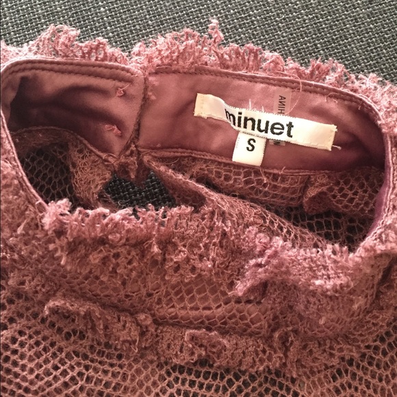 Open back, mesh overlay high neck dress by Minuet. - Picture 5 of 5