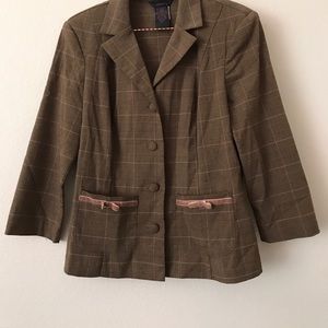 Brown and pink pea coat