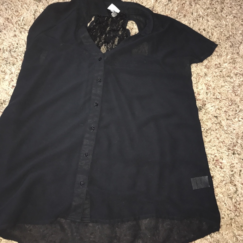 Black see through shirt