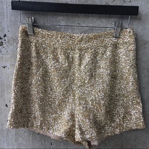 High waisted sequin shorts