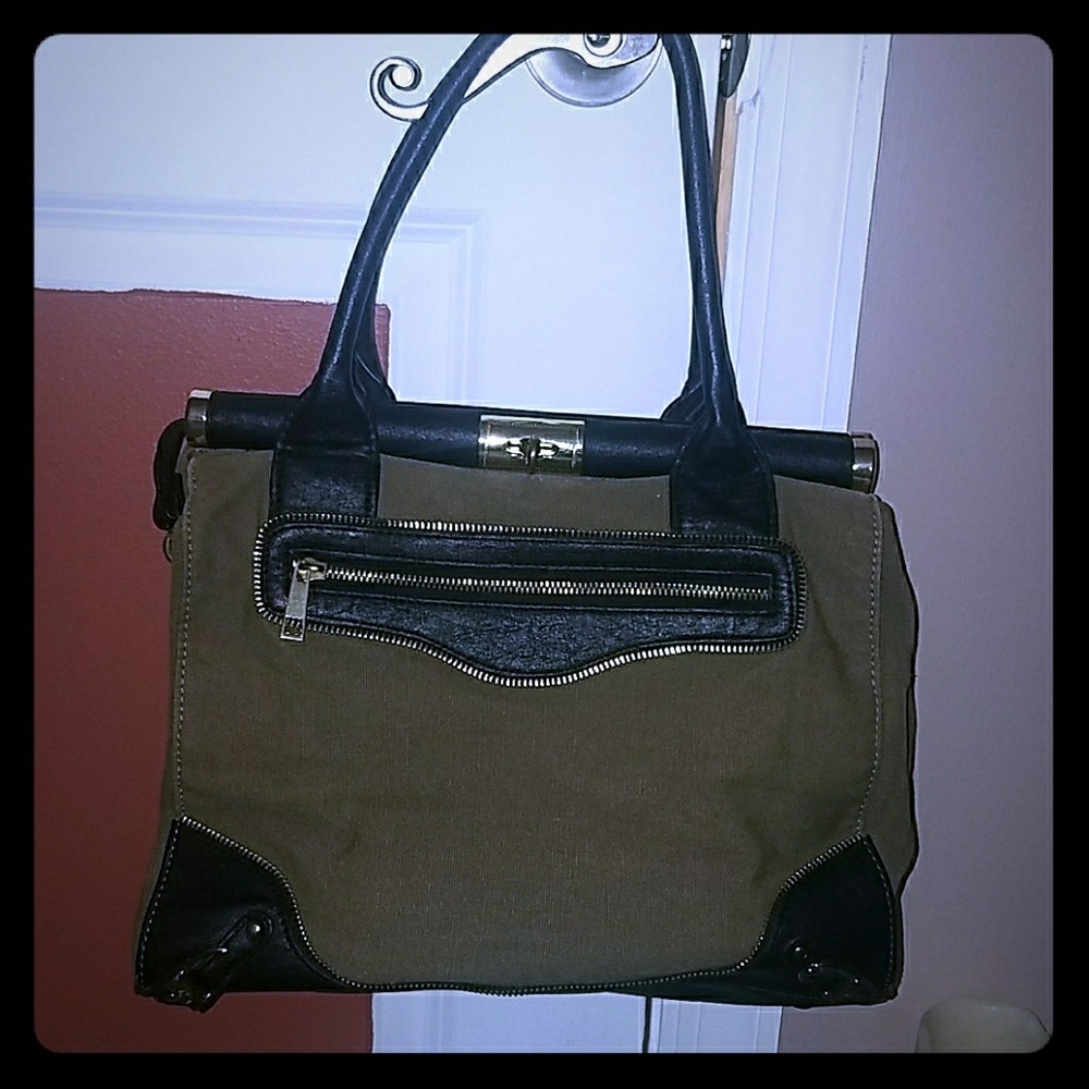 Olivia & Joy Swanky Satchel in Olive green/black