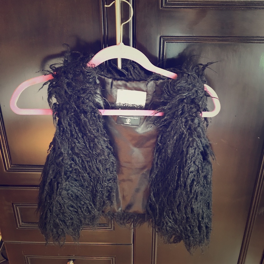 Black fur vest