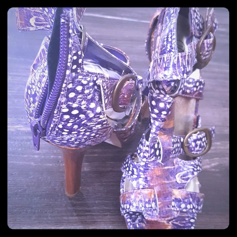 Purple heel sandals