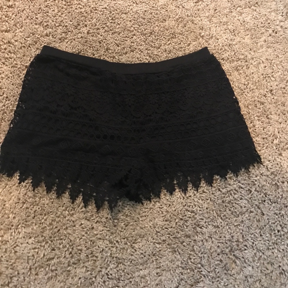 black lace shorts