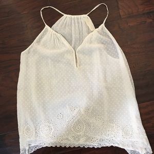 love Sam eyelet/Swiss dot sleeveless tank