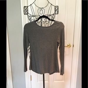 Grey sweater with cross back