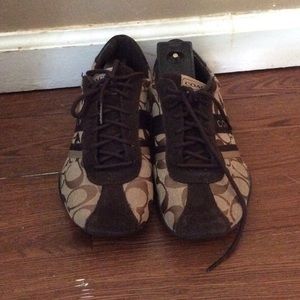 COACH Women's Remonna Khaki Gold Sneakers