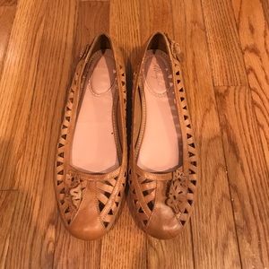 Anthropologie Tan Leather Flats by Miss Albright