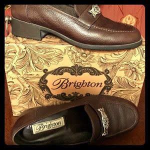 BRIGHTON classic pebbled leather ladies loafer