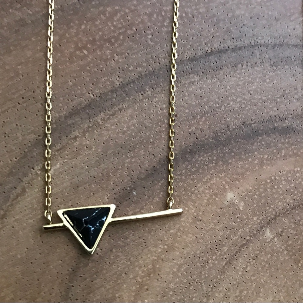 Black marble gold necklace