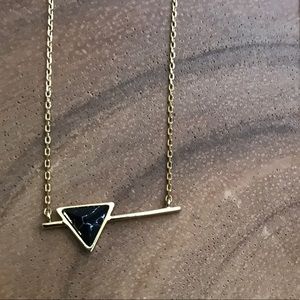 Black marble gold necklace