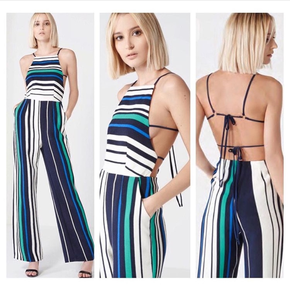 stripe jumpsuit