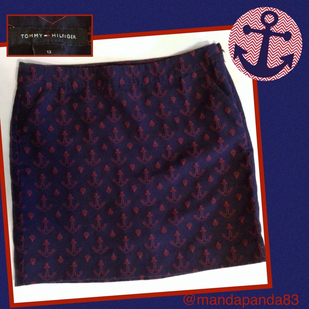 Tommy Hilfiger Navy Anchor Skirt