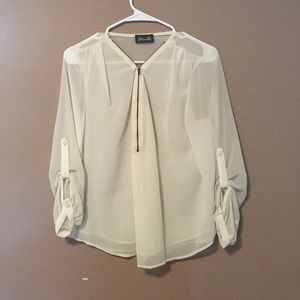 Zipper neck blouse from Maude