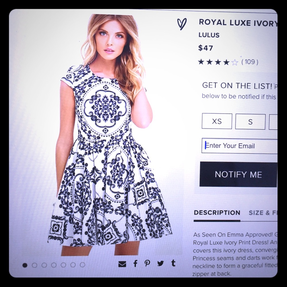 Lulu's Royal Luxe Ivory Print Dress