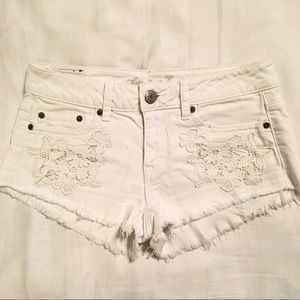 American Eagle White Jean Shorts