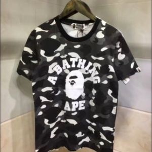 Bape Black And White Camo Shirt