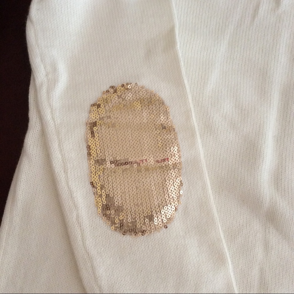 ⬇️NWOT Banana Republic Sequin Elbow Patch Sweater - Picture 4 of 6