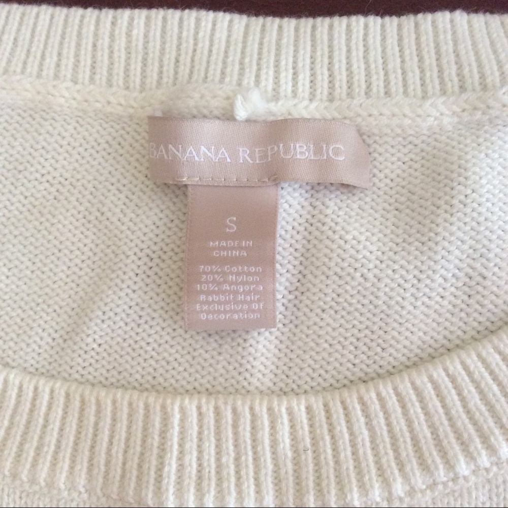 ⬇️NWOT Banana Republic Sequin Elbow Patch Sweater - Picture 5 of 6