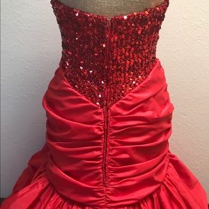 Vintage Dresses - Gorgeous Vintage sequin Red Strapless Dress Down Vintage Dresses - Gorgeous Vintage sequin Red Strapless Dress Down
