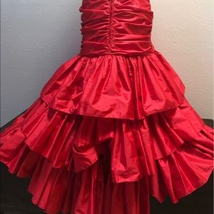 Vintage Dresses - Gorgeous Vintage sequin Red Strapless Dress Down Vintage Dresses - Gorgeous Vintage sequin Red Strapless Dress Down