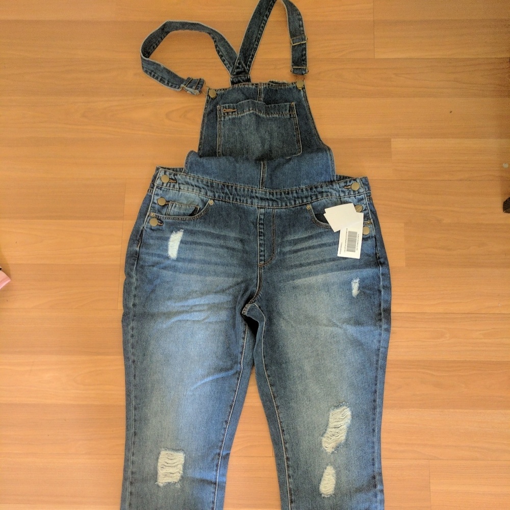 NWT Slim long denim overalls