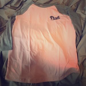 PINK Glitter Baseball Tee NWOT
