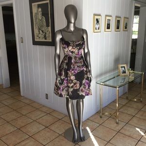 BLACK HALO Maiden Floral Print Textured Dress SZ 0